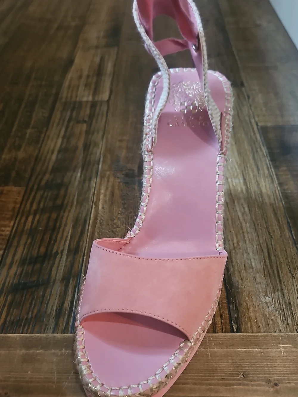 New Vince‎ Camuto Bendson Ankle Pink Ankle-Tie Wedge Sandals